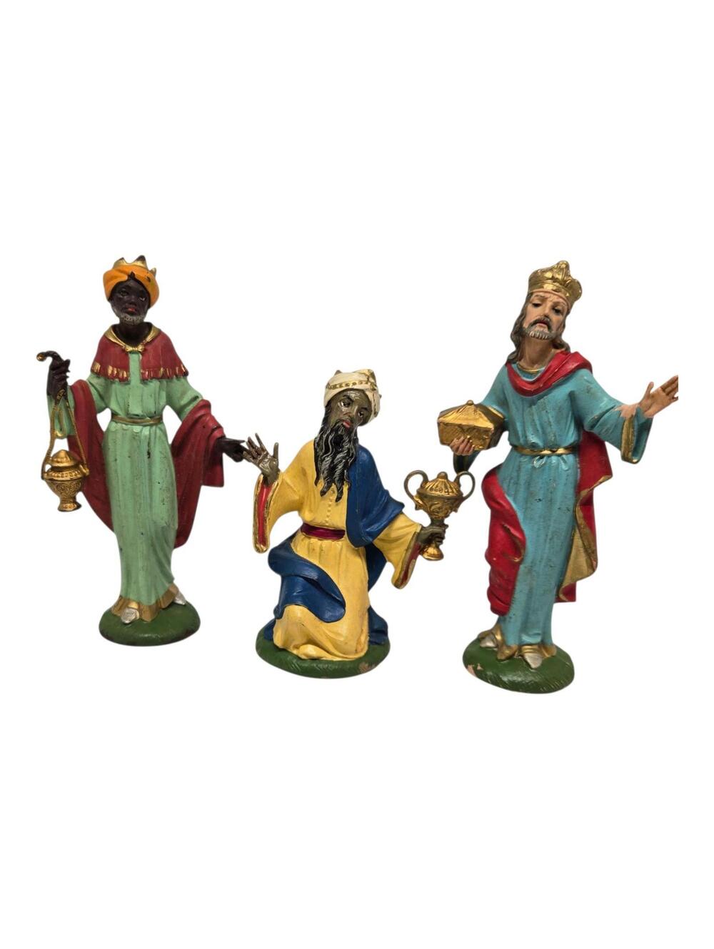 Vintage Fontanini Depose Italy 3 Wisemen Kings Nativity Set Spider mark